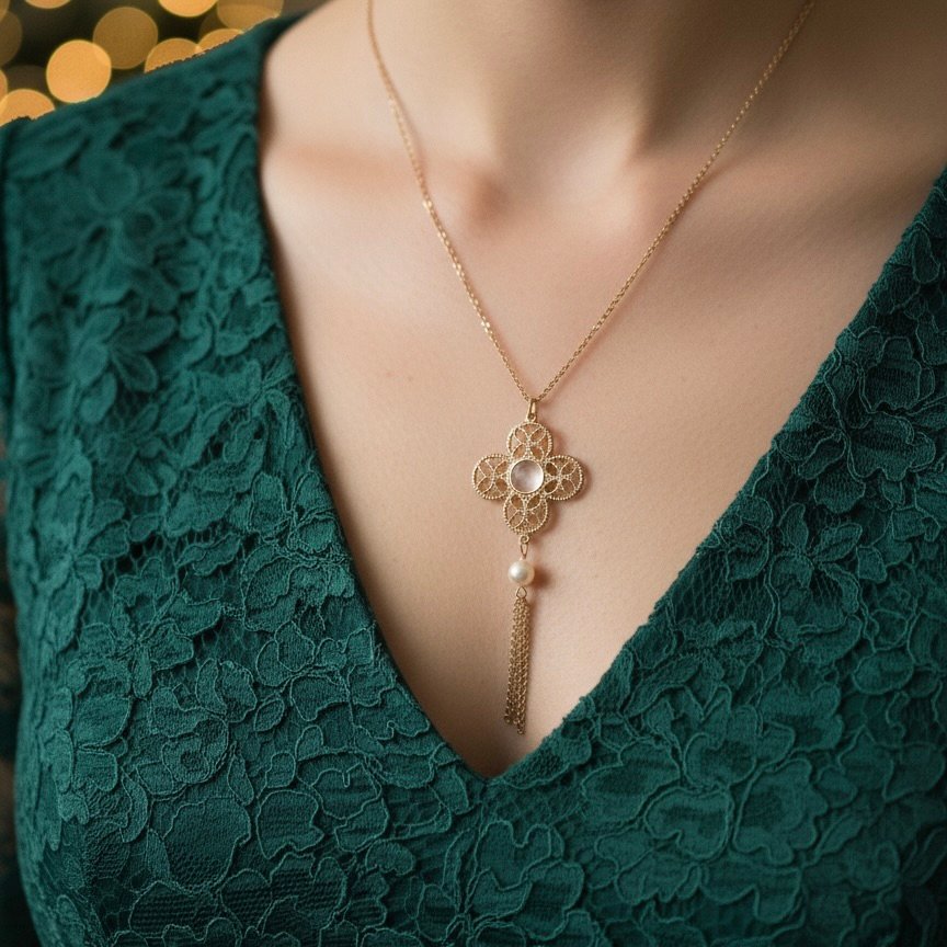 Кулон Аристократ - Жемчуг и Кристалл 🦪