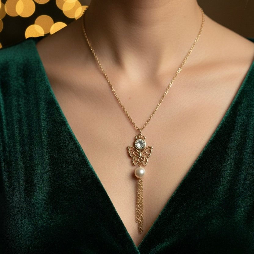 Кулон Бабочка с Жемчугом — ваш секрет легкой элегантности 🦋 