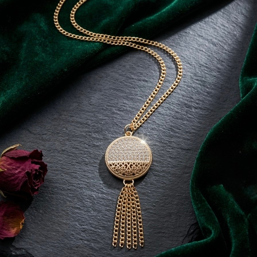 Кулон Золотое сияние с кисточкой✨