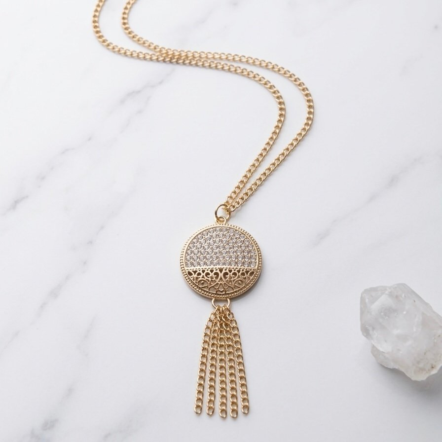 Кулон Золотое сияние с кисточкой✨